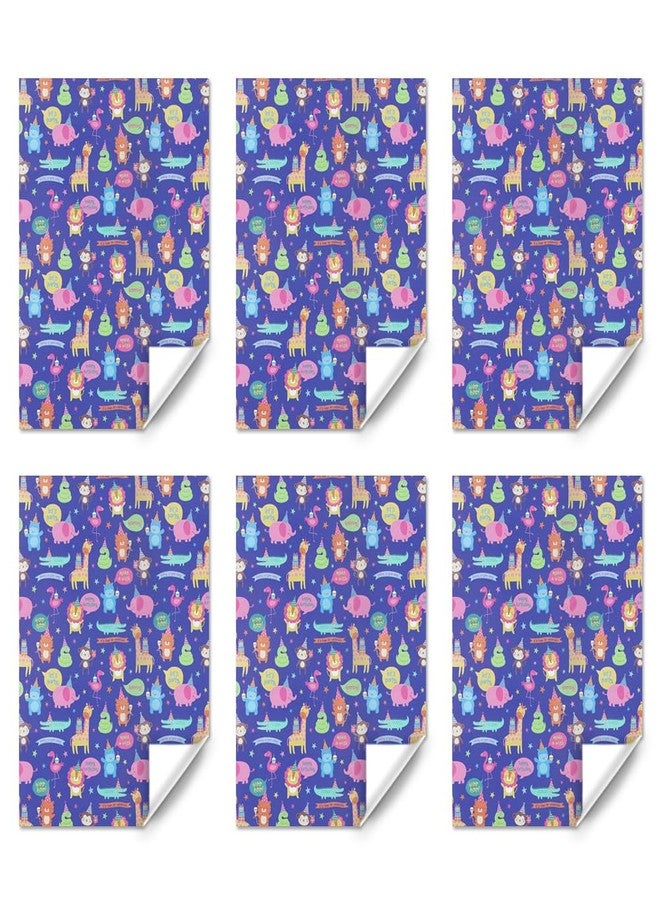 Boerni Wild Safari Zoo Jungles Animals Fun Gift Wrapping Paper 6 Sheets for Kids Boys Girls, Adorable Flamingo Gift Wrap for Birthday Baby Shower Children's Day Christmas Party, Folded Flat 20x28 Inches Per Sheet - Image 3